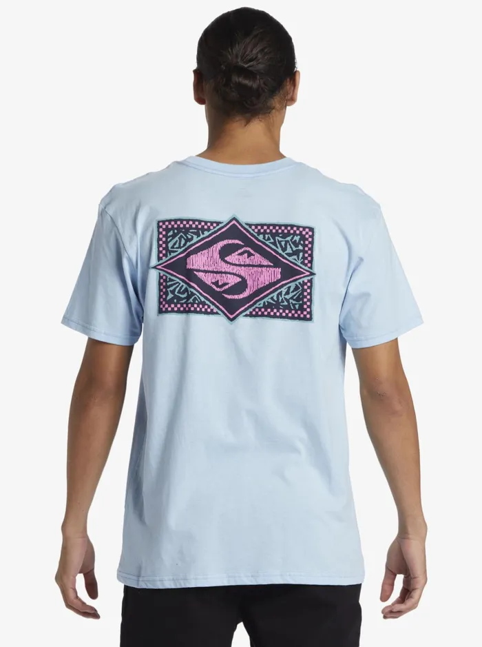 Tees Men Quiksilver Black Flash TShirt Clear Sky Tees Men Quiksilver Black Flash TShirt Clear Sky