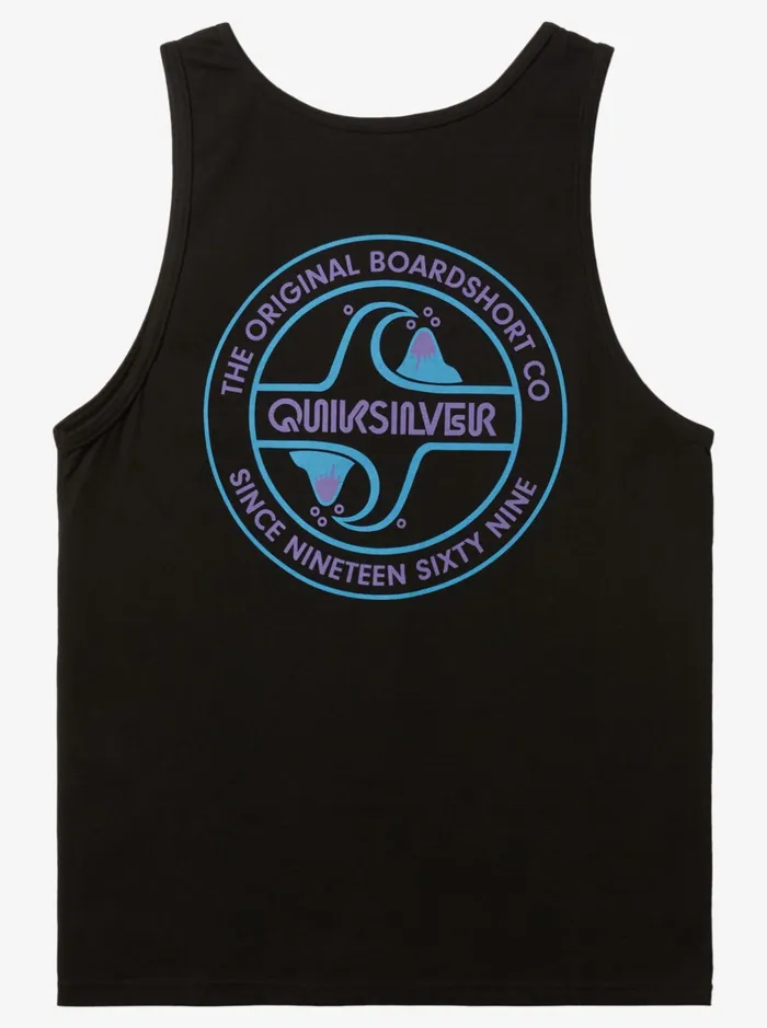 Tees Men Quiksilver Circle Back Tank Top Black Tees Men Quiksilver Circle Back Tank Top Black