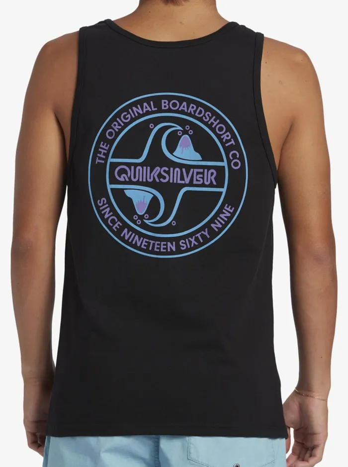 Tees Men Quiksilver Circle Back Tank Top Black Tees Men Quiksilver Circle Back Tank Top Black