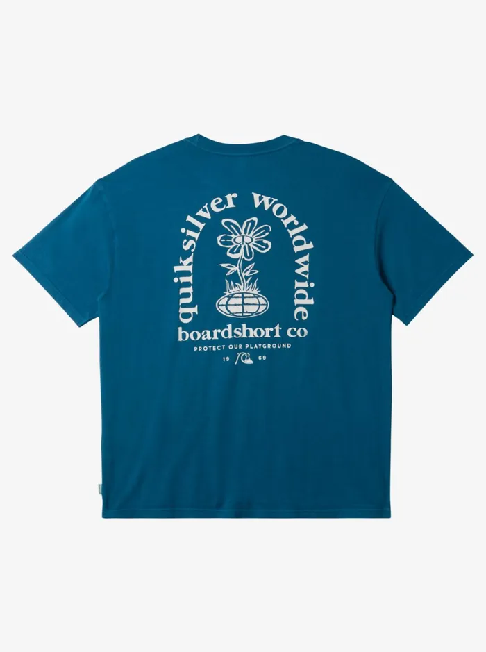 Tees Men Quiksilver Clear Mind TShirt Moroccan Blue Tees Men Quiksilver Clear Mind TShirt Moroccan Blue