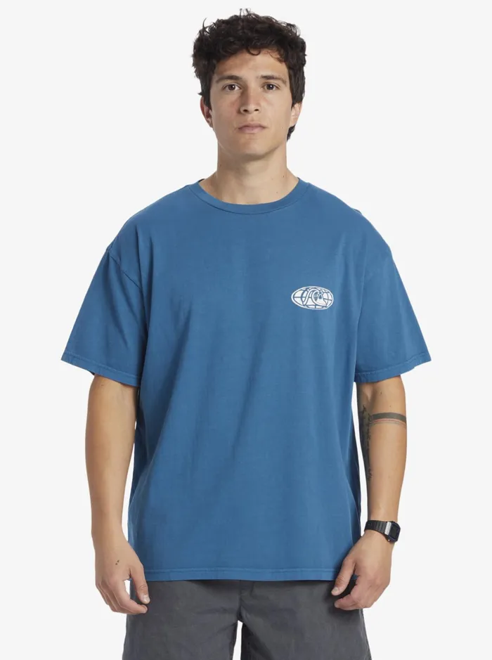 Tees Men Quiksilver Clear Mind TShirt Moroccan Blue Tees Men Quiksilver Clear Mind TShirt Moroccan Blue