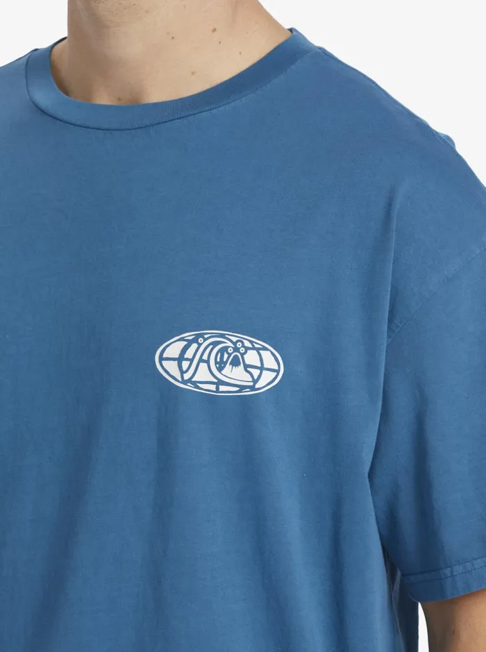 Tees Men Quiksilver Clear Mind TShirt Moroccan Blue Tees Men Quiksilver Clear Mind TShirt Moroccan Blue