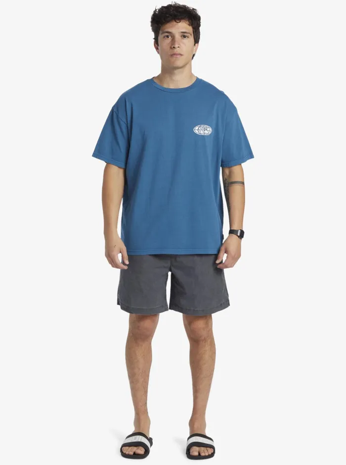 Tees Men Quiksilver Clear Mind TShirt Moroccan Blue Tees Men Quiksilver Clear Mind TShirt Moroccan Blue