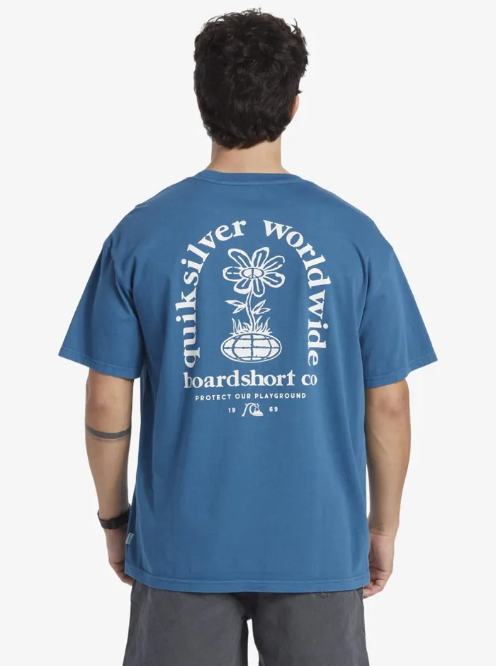 Tees Men Quiksilver Clear Mind TShirt Moroccan Blue Tees Men Quiksilver Clear Mind TShirt Moroccan Blue