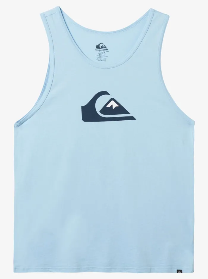 Tees Men Quiksilver Comp Logo Tank Top Clear Sky