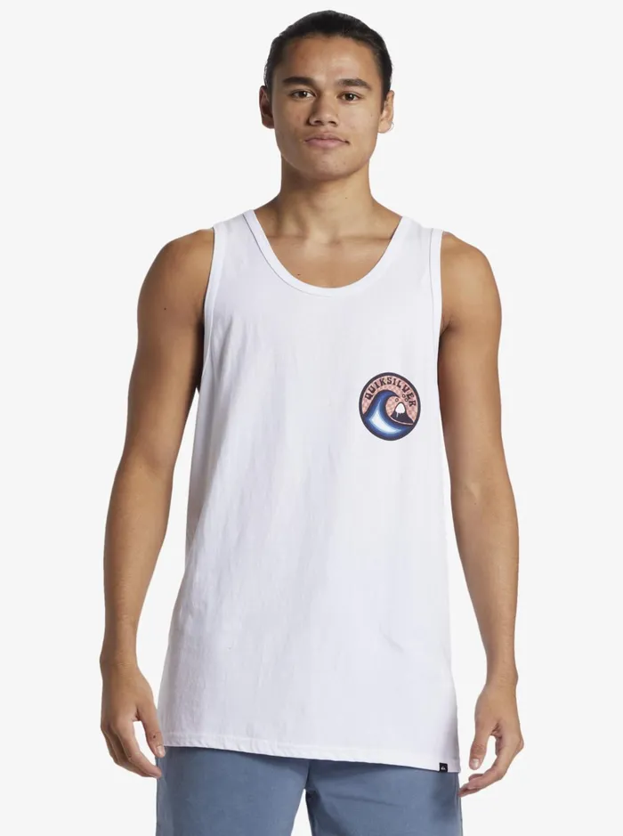 Tees Men Quiksilver Feelin The Vibe Tank Mt1 TShirt White Tees Men Quiksilver Feelin The Vibe Tank Mt1 TShirt White