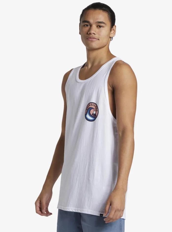 Tees Men Quiksilver Feelin The Vibe Tank Mt1 TShirt White Tees Men Quiksilver Feelin The Vibe Tank Mt1 TShirt White