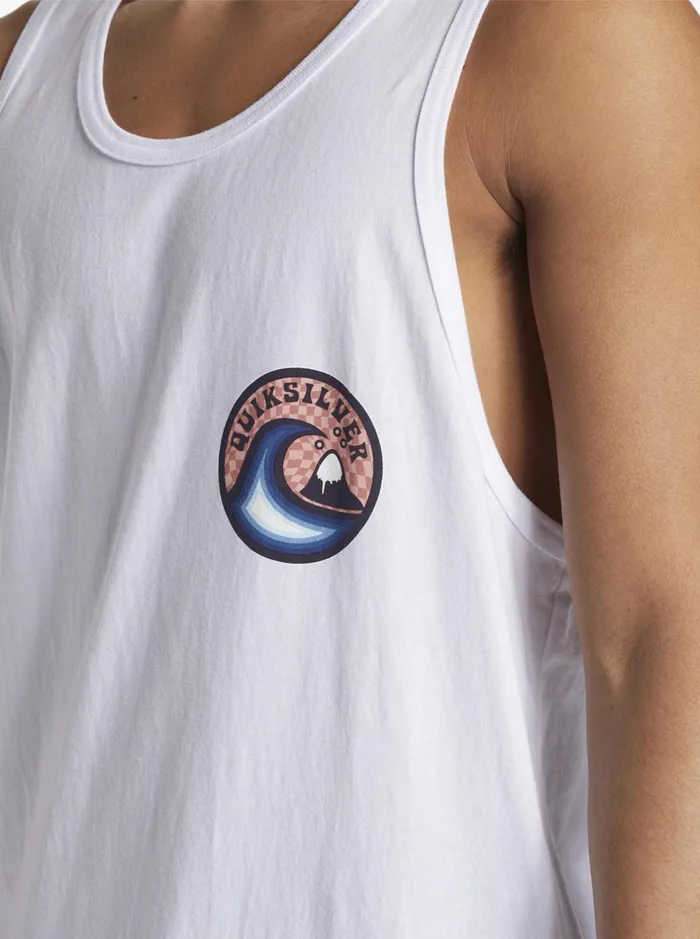 Tees Men Quiksilver Feelin The Vibe Tank Mt1 TShirt White Tees Men Quiksilver Feelin The Vibe Tank Mt1 TShirt White