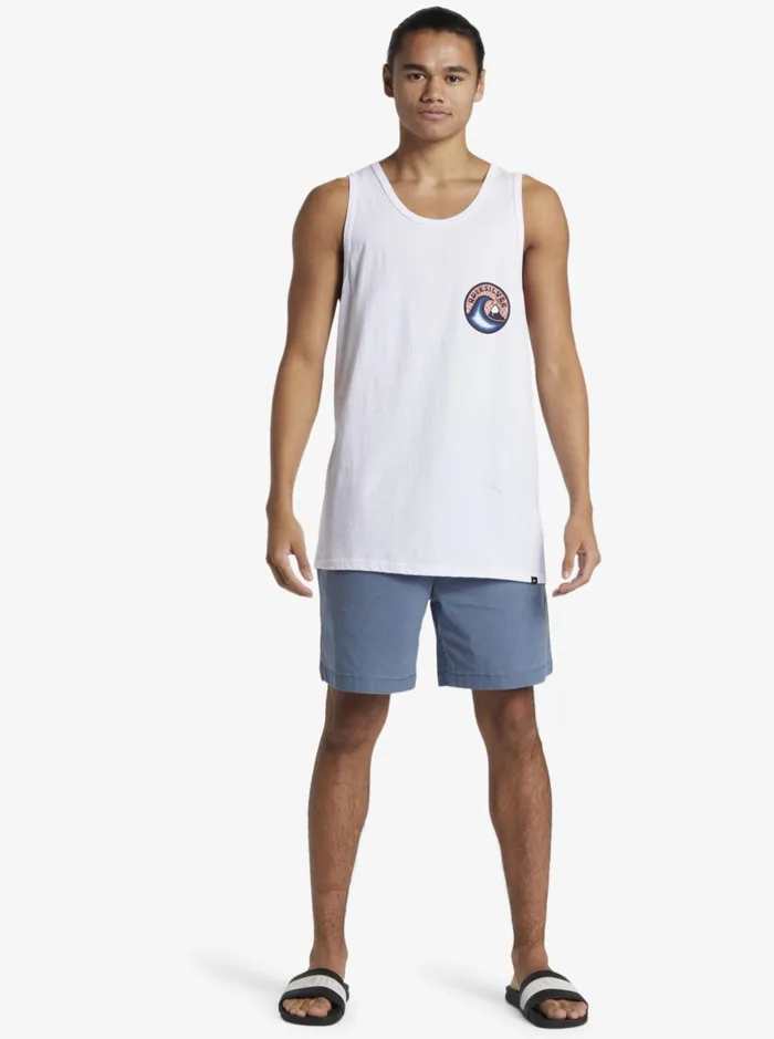 Tees Men Quiksilver Feelin The Vibe Tank Mt1 TShirt White Tees Men Quiksilver Feelin The Vibe Tank Mt1 TShirt White