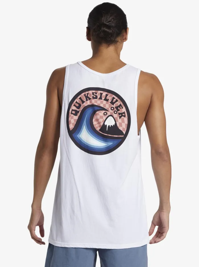 Tees Men Quiksilver Feelin The Vibe Tank Mt1 TShirt White Tees Men Quiksilver Feelin The Vibe Tank Mt1 TShirt White