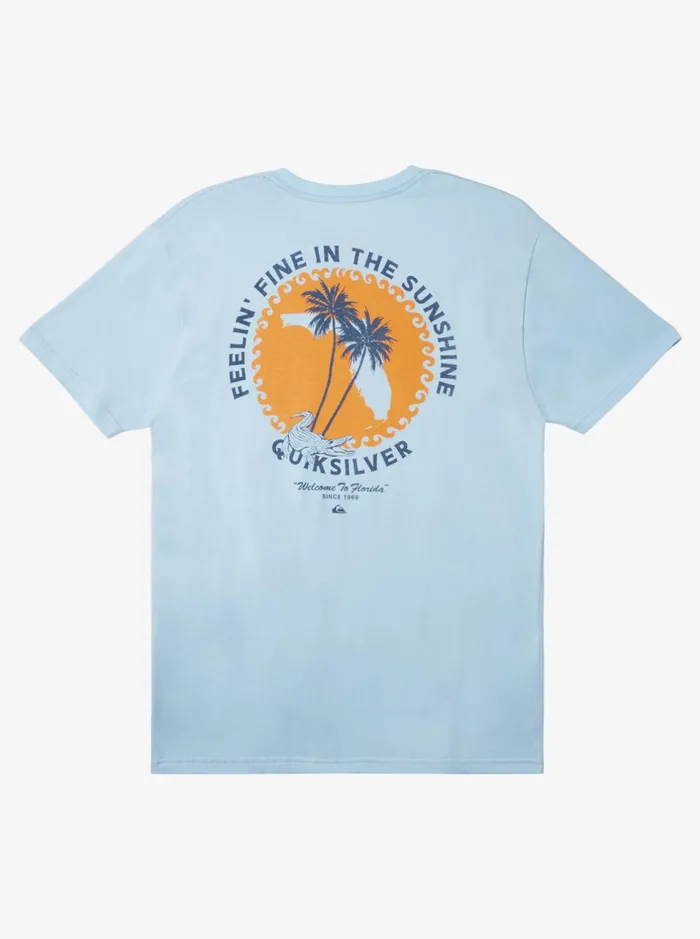 Tees Men Quiksilver Fl In The Sunshine TShirt Clear Sky Tees Men Quiksilver Fl In The Sunshine TShirt Clear Sky