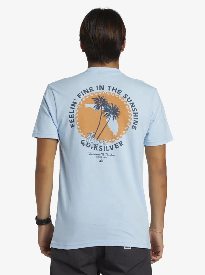 Tees Men Quiksilver Fl In The Sunshine TShirt Clear Sky Tees Men Quiksilver Fl In The Sunshine TShirt Clear Sky