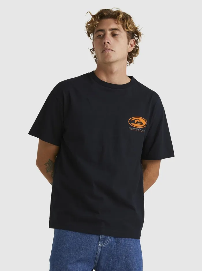 Tees Men Quiksilver Honeycomb Short Sleeve Stn TShirt Black Tees Men Quiksilver Honeycomb Short Sleeve Stn TShirt Black