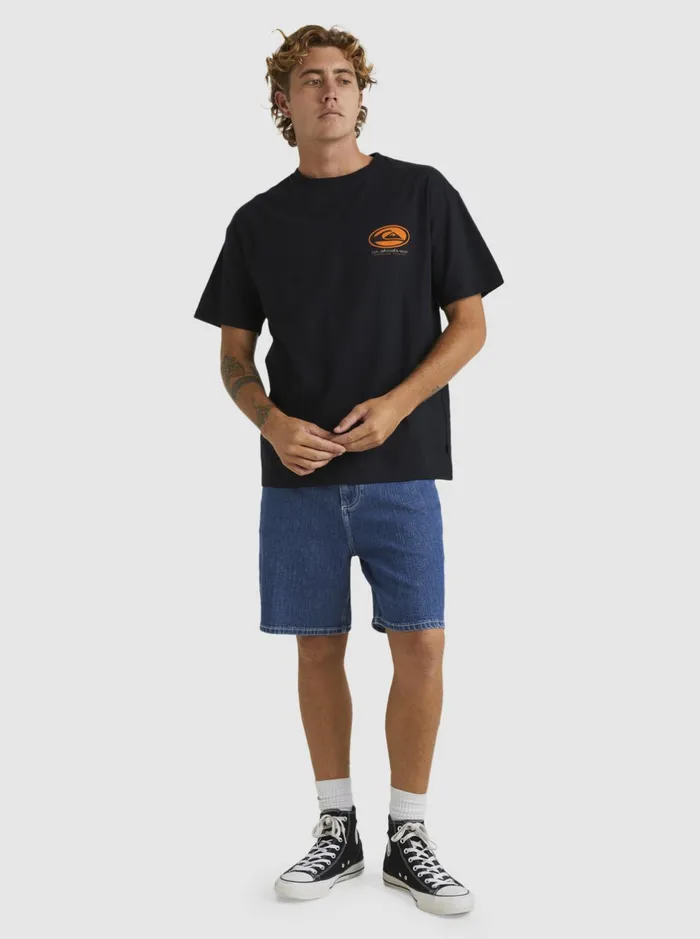 Tees Men Quiksilver Honeycomb Short Sleeve Stn TShirt Black Tees Men Quiksilver Honeycomb Short Sleeve Stn TShirt Black