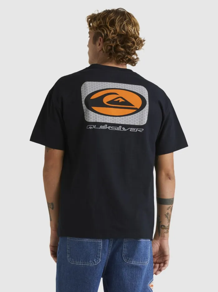 Tees Men Quiksilver Honeycomb Short Sleeve Stn TShirt Black Tees Men Quiksilver Honeycomb Short Sleeve Stn TShirt Black