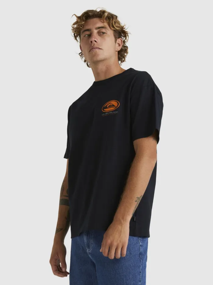 Tees Men Quiksilver Honeycomb Short Sleeve Stn TShirt Black Tees Men Quiksilver Honeycomb Short Sleeve Stn TShirt Black