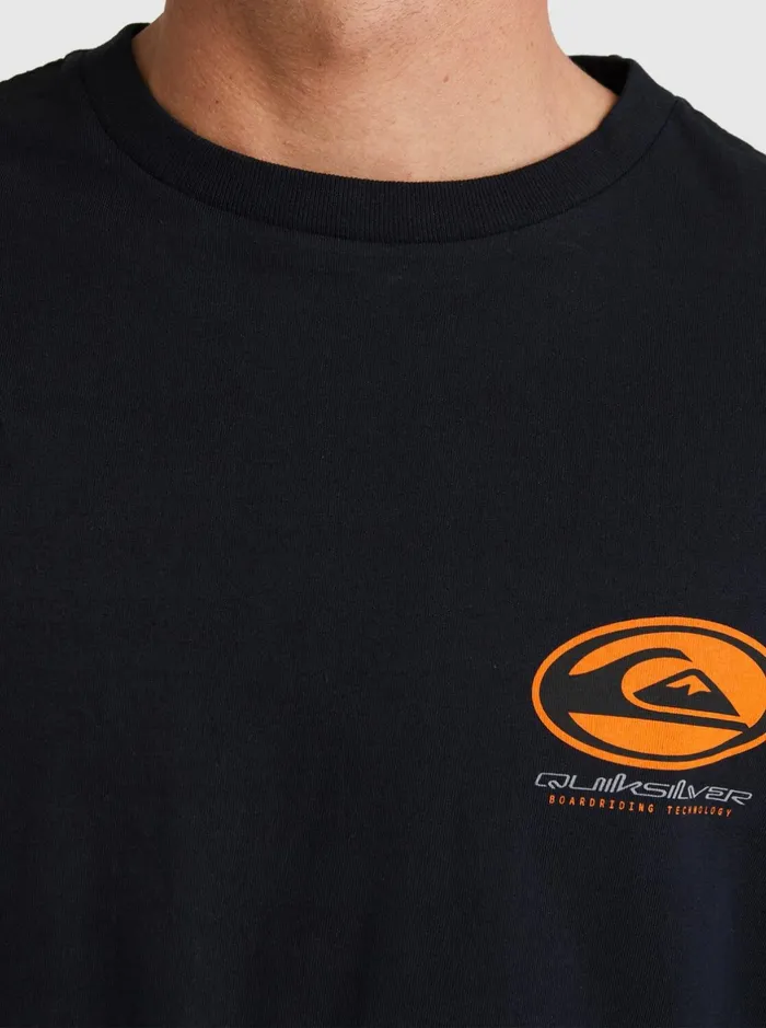 Tees Men Quiksilver Honeycomb Short Sleeve Stn TShirt Black Tees Men Quiksilver Honeycomb Short Sleeve Stn TShirt Black