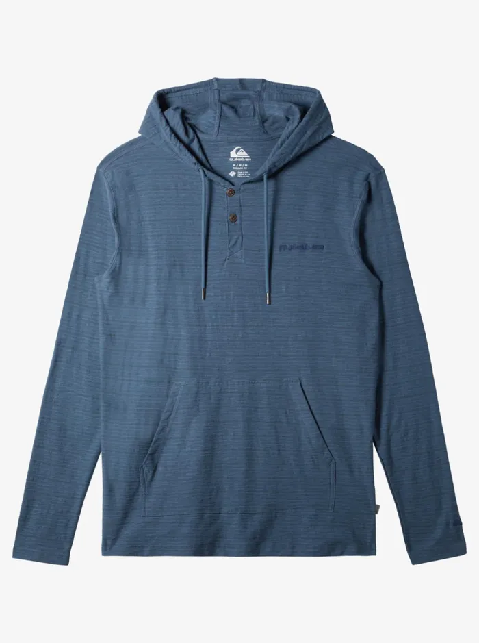 Tees Men Quiksilver Kentin Long Sleeves Hooded TShirt Kentin Bering Sea