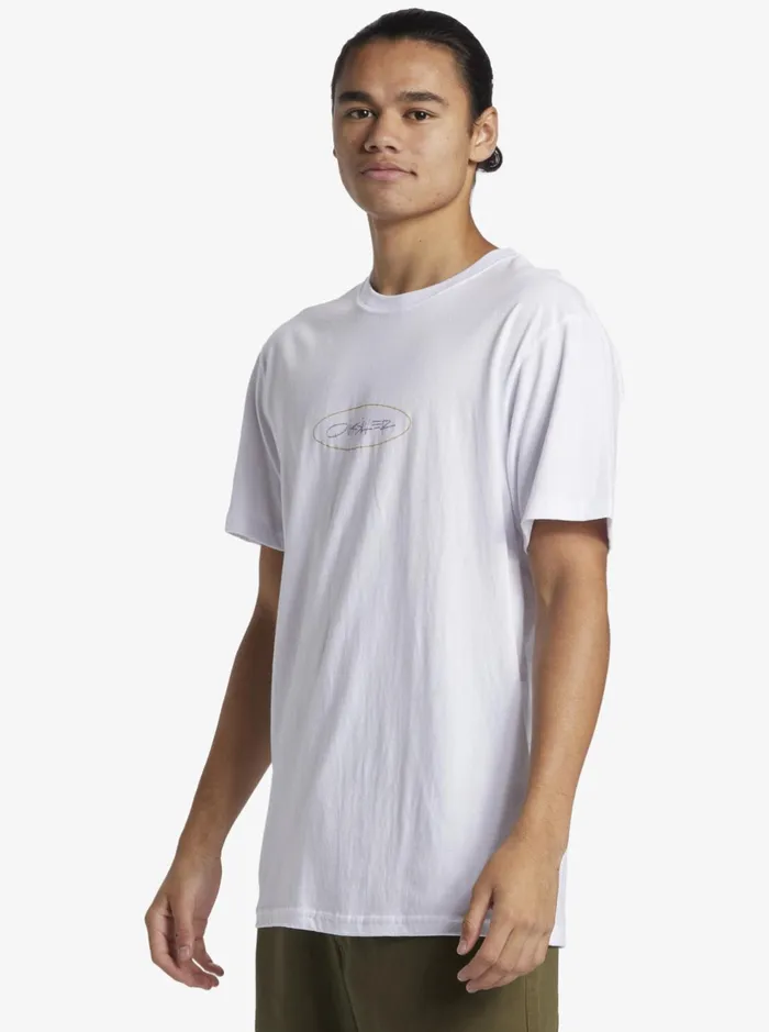 Tees Men Quiksilver Level Up TShirt White Tees Men Quiksilver Level Up TShirt White