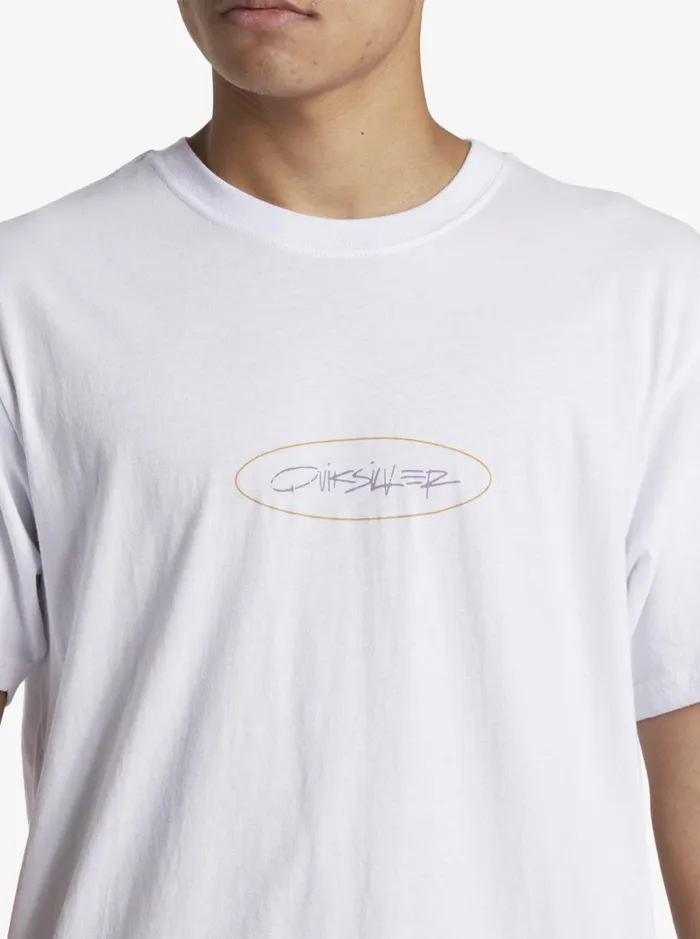 Tees Men Quiksilver Level Up TShirt White Tees Men Quiksilver Level Up TShirt White