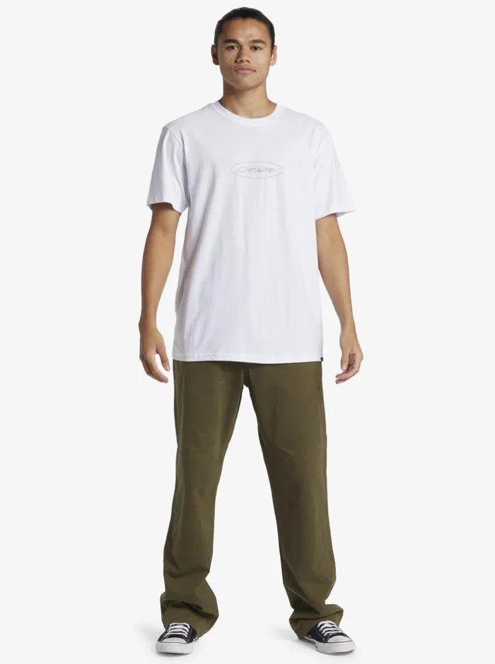 Tees Men Quiksilver Level Up TShirt White Tees Men Quiksilver Level Up TShirt White