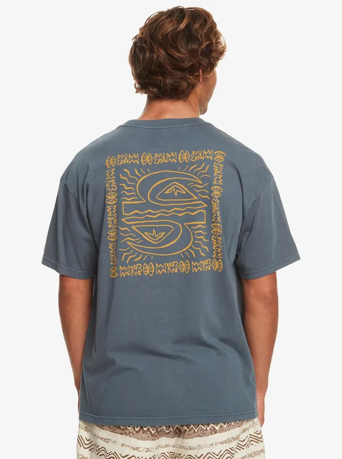 Tees Men Quiksilver Natural Vibe TShirt Dark Slate Tees Men Quiksilver Natural Vibe TShirt Dark Slate