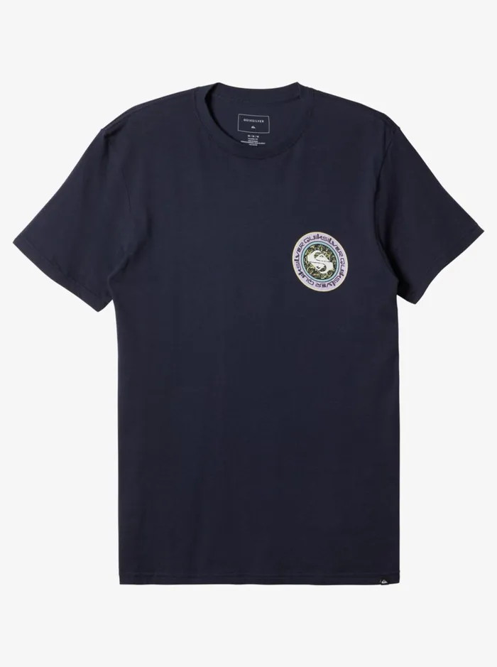 Tees Men Quiksilver Omni Circle TShirt Navy Blazer