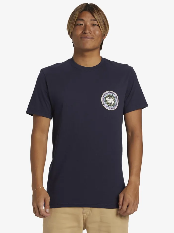 Tees Men Quiksilver Omni Circle TShirt Navy Blazer Tees Men Quiksilver Omni Circle TShirt Navy Blazer
