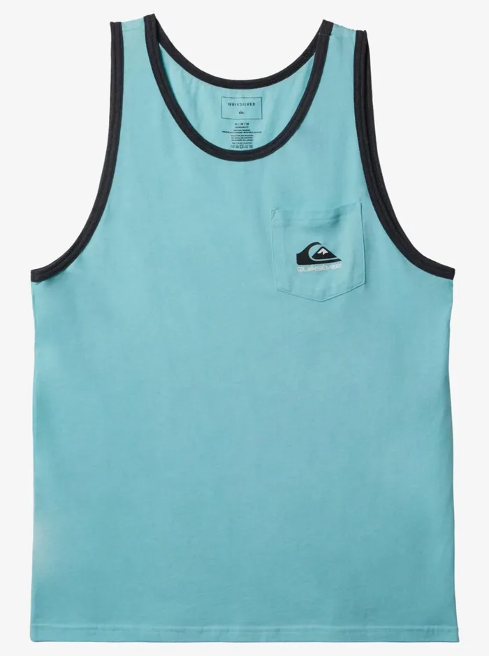 Tees Men Quiksilver Omni Pocket Tank TShirt Angel Blue Heather