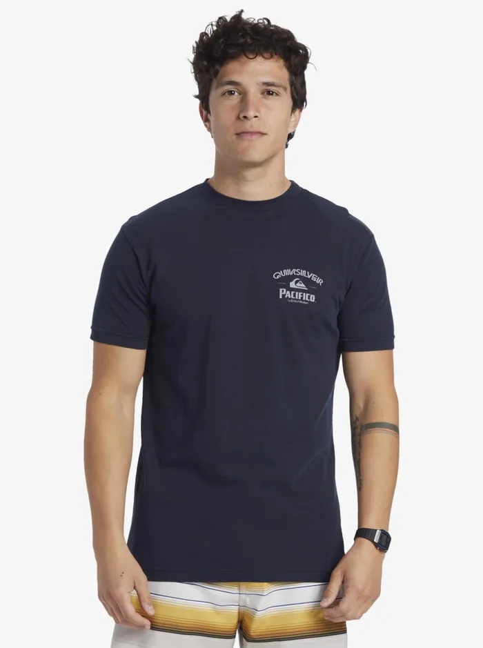 Tees Men Quiksilver Quiksilver X Pacifico Lockup TShirt Navy Blazer