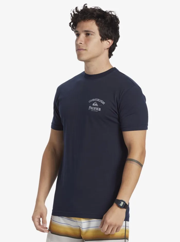 Tees Men Quiksilver Quiksilver X Pacifico Lockup TShirt Navy Blazer