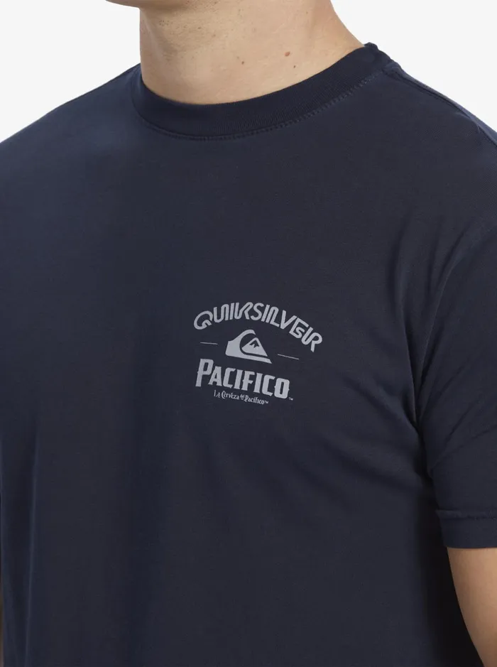 Tees Men Quiksilver Quiksilver X Pacifico Lockup TShirt Navy Blazer