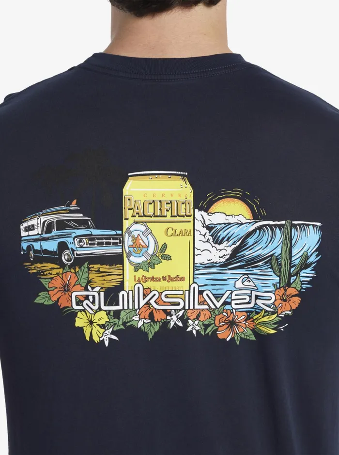 Tees Men Quiksilver Quiksilver X Pacifico Lockup TShirt Navy Blazer