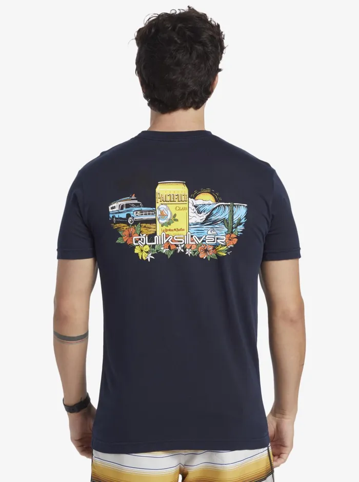 Tees Men Quiksilver Quiksilver X Pacifico Lockup TShirt Navy Blazer