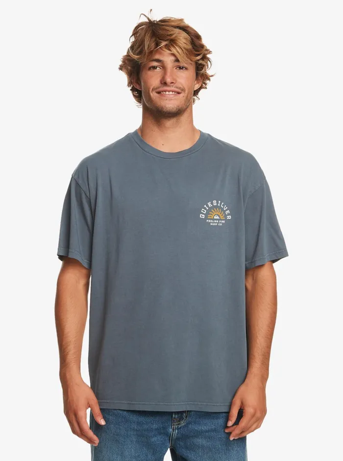 Tees Men Quiksilver State Of Mind TShirt Dark Slate Tees Men Quiksilver State Of Mind TShirt Dark Slate