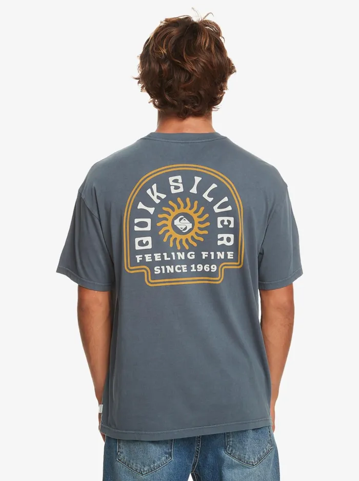 Tees Men Quiksilver State Of Mind TShirt Dark Slate Tees Men Quiksilver State Of Mind TShirt Dark Slate