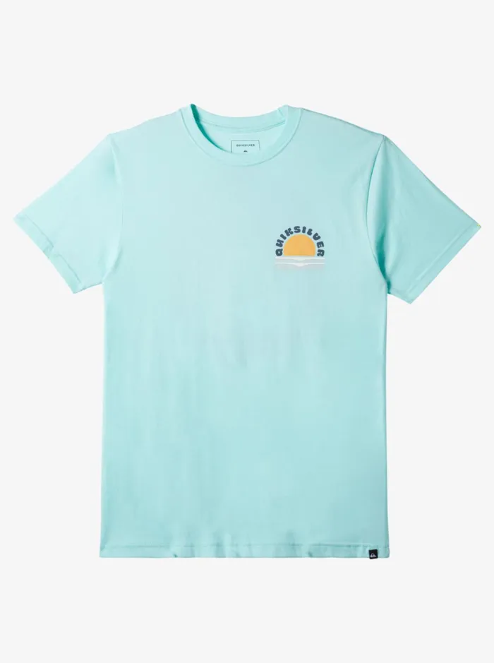 Tees Men Quiksilver Sunset Dreams TShirt Beach Glass Heather