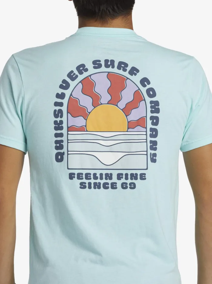 Tees Men Quiksilver Sunset Dreams TShirt Beach Glass Heather Tees Men Quiksilver Sunset Dreams TShirt Beach Glass Heather