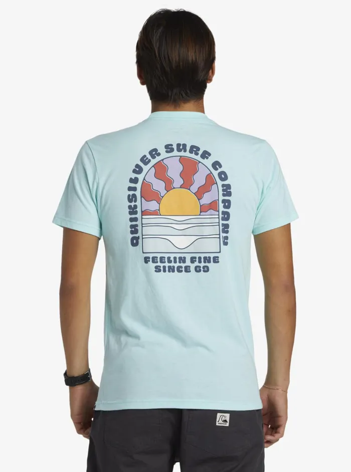 Tees Men Quiksilver Sunset Dreams TShirt Beach Glass Heather Tees Men Quiksilver Sunset Dreams TShirt Beach Glass Heather