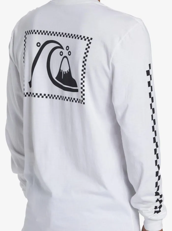 Tees Men Quiksilver The Original Long Sleeve TShirt White Tees Men Quiksilver The Original Long Sleeve TShirt White