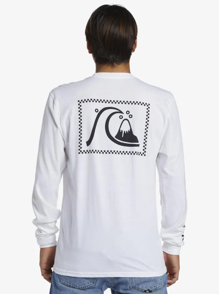 Tees Men Quiksilver The Original Long Sleeve TShirt White Tees Men Quiksilver The Original Long Sleeve TShirt White