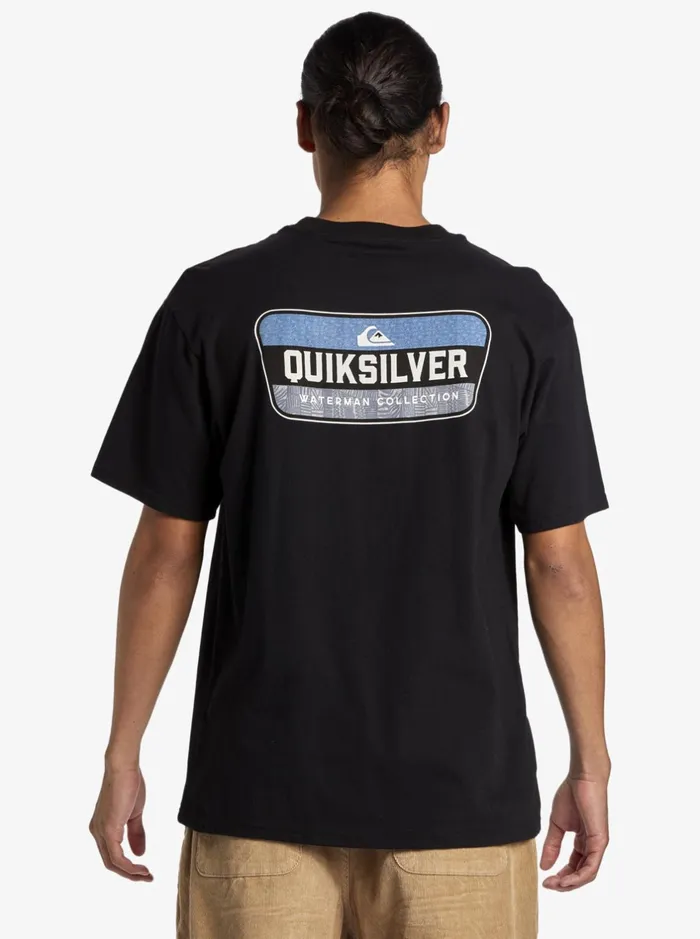 Tees Men Quiksilver Waterman All Filled Up TShirt Black Tees Men Quiksilver Waterman All Filled Up TShirt Black