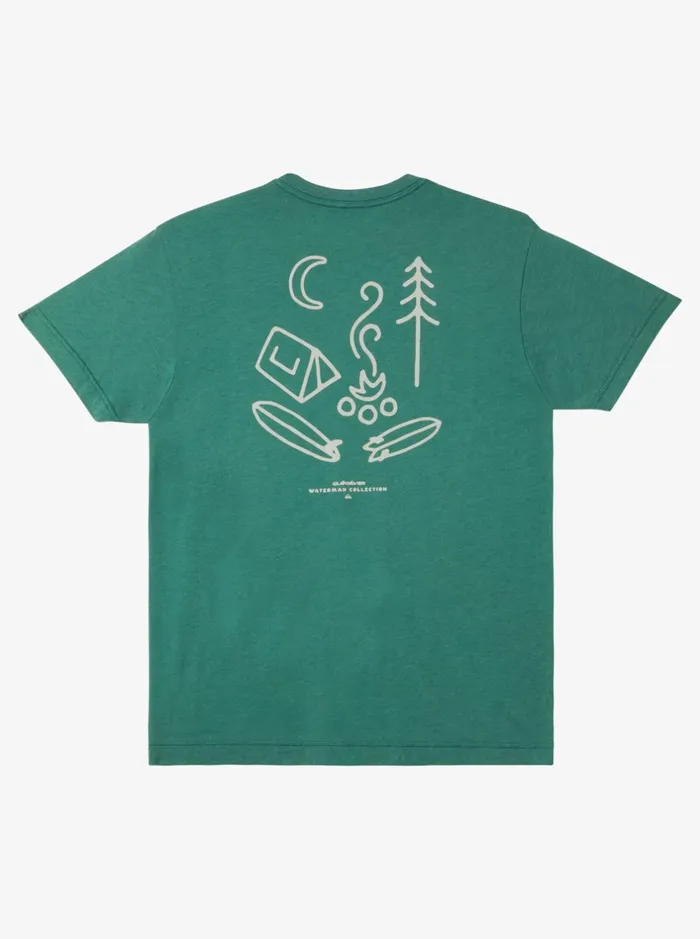 Tees Men Quiksilver Waterman Campgrounds QtShirt Smoke Pine Heather Tees Men Quiksilver Waterman Campgrounds QtShirt Smoke Pine Heather