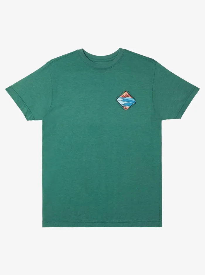 Tees Men Quiksilver Waterman Cross Chop QtShirt Smoke Pine Heather