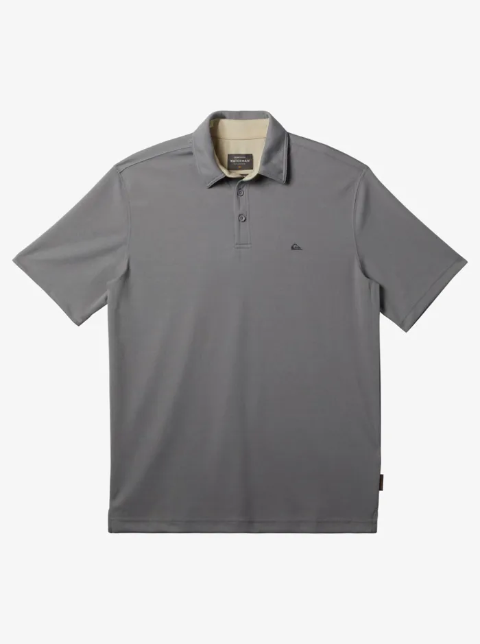 Tees Men Quiksilver Waterman Water Short Sleeve Polo Shirt Sharkskin