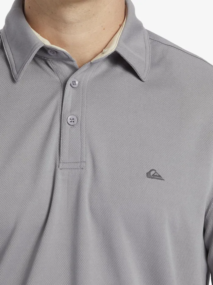 Tees Men Quiksilver Waterman Water Short Sleeve Polo Shirt Sharkskin Tees Men Quiksilver Waterman Water Short Sleeve Polo Shirt Sharkskin