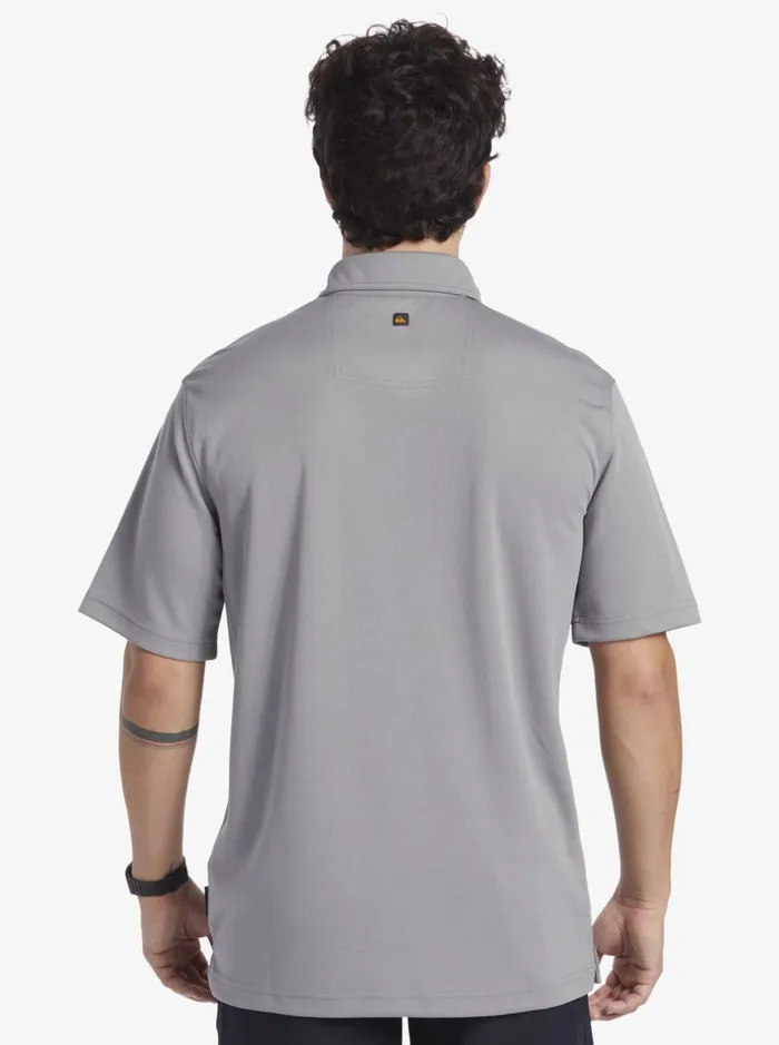 Tees Men Quiksilver Waterman Water Short Sleeve Polo Shirt Sharkskin Tees Men Quiksilver Waterman Water Short Sleeve Polo Shirt Sharkskin