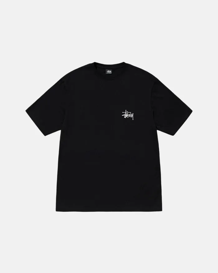 Tees Men Stussy BASIC STSSY TEE Black Tees Men Stussy BASIC STSSY TEE Black