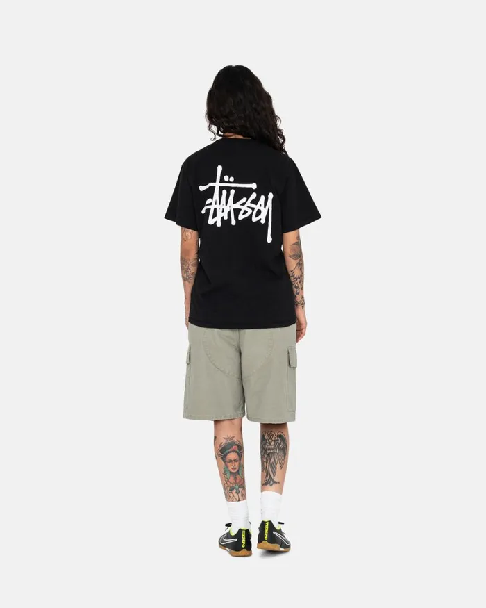 Tees Men Stussy BASIC STSSY TEE Black Tees Men Stussy BASIC STSSY TEE Black