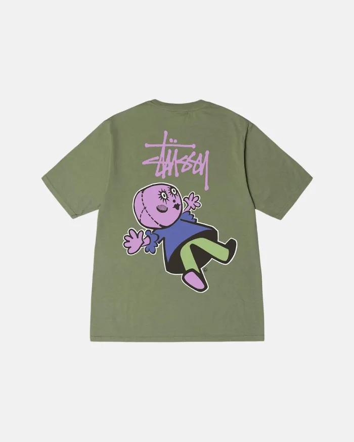 Tees Men Stussy DOLLIE PIGMENT DYED TEE Artichoke